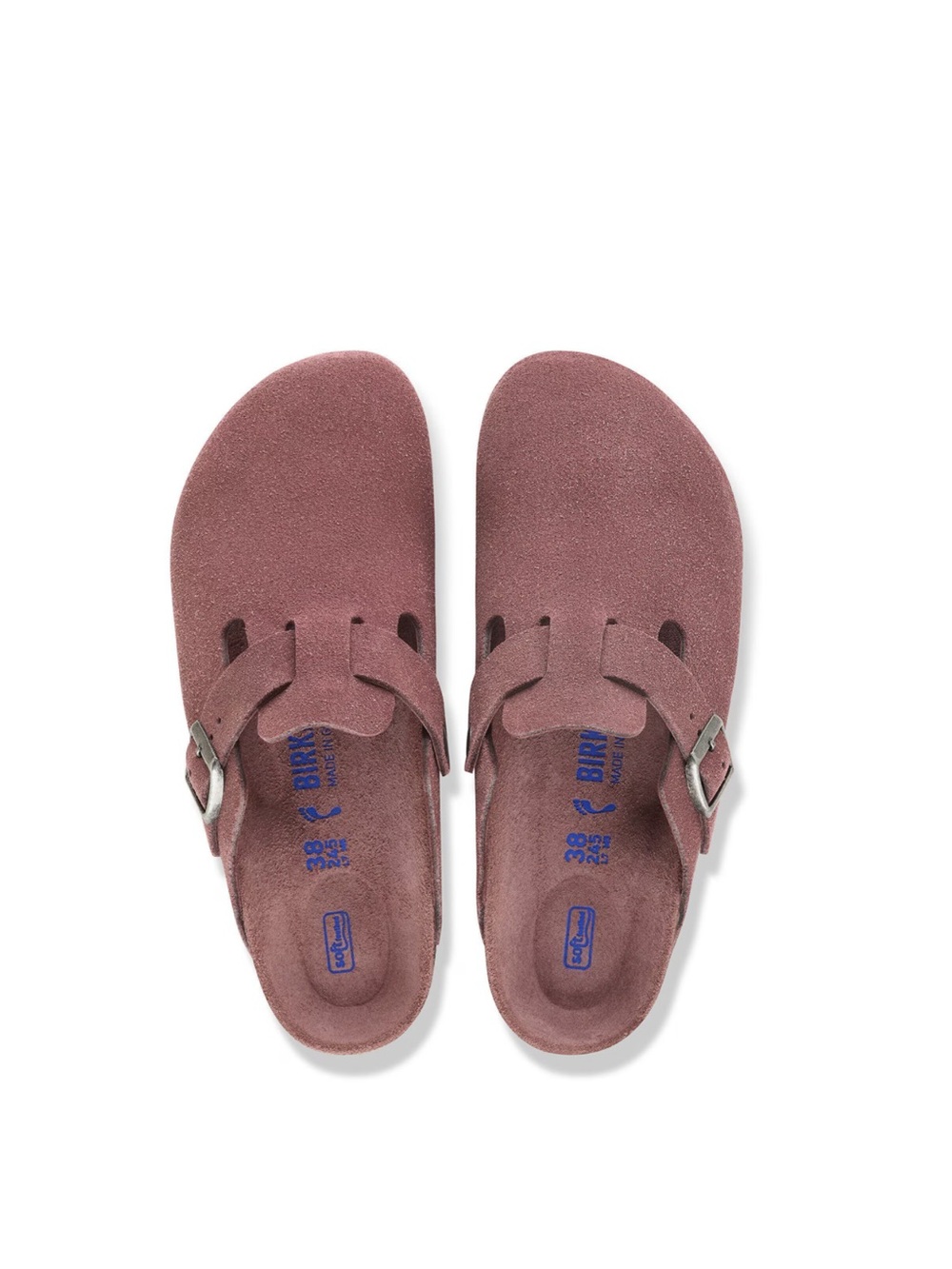 Birkenstock Boston Suede Clog - Burgundy/Pepper